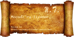 Mocsáry Tivadar névjegykártya