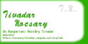 tivadar mocsary business card