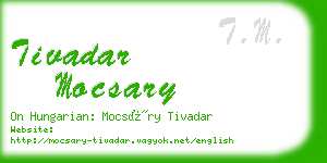 tivadar mocsary business card